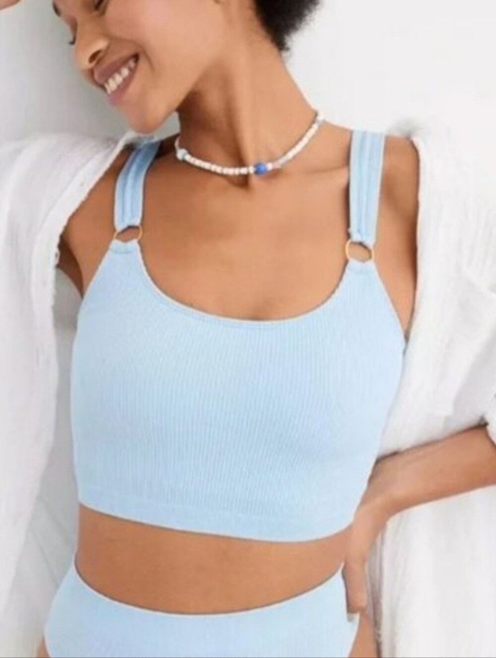 AERIE🩵 Seamless Ring Longline Bralette SIZE L